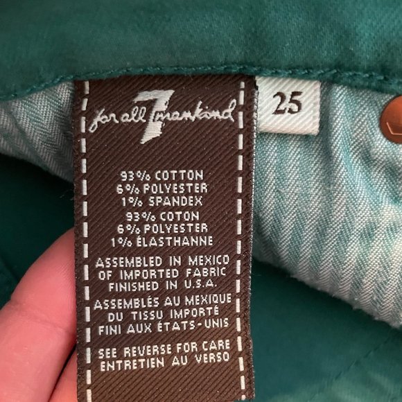 7 for all mankind dark cyan skinny jeans size 25 - Picture 5 of 5